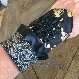 Handmade gothic punk fabric cuff bracelet